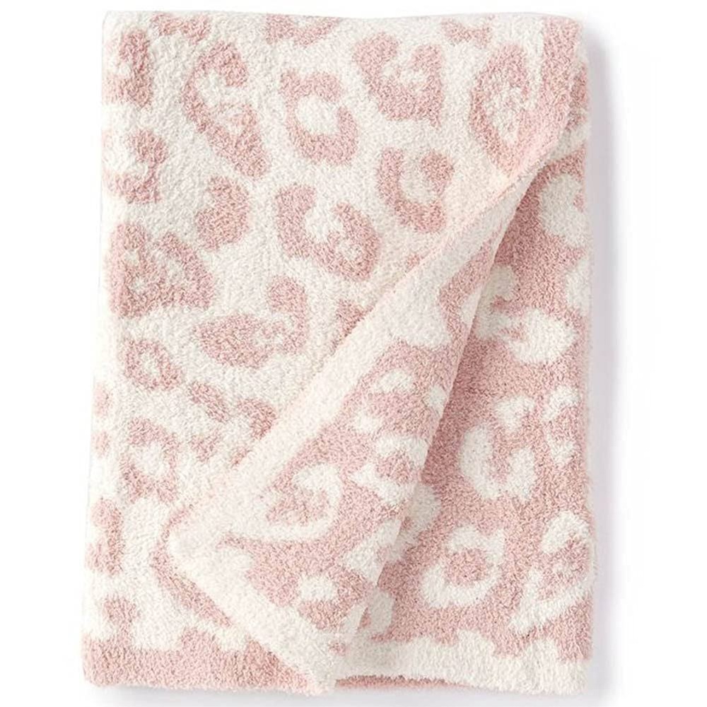 NWT BAREFOOT DREAMS DUPE BLANKET / COMFYLUXE - PINK AND WHITE